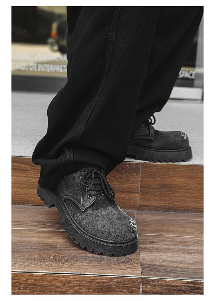 Chaussures de travail tendance et polyvalentes, collection printemps-automne 2025 de ShoeVault : Derby à semelle épaisse antidérapante et résistante à l'usure._voghion.com