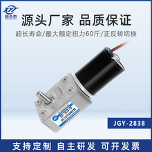 JGY-2838微型蜗轮蜗杆直流减速电机12v24v可调速正反转齿轮马达