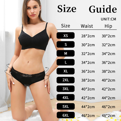 Menstrual pants foreign trade large size mid-waist hollow lace front and back leak-proof sanitary napkin-free four-layer menstrual underwear 9136
