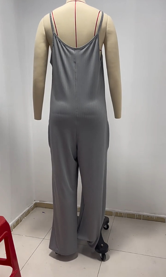 273g Weight Sleeveless Sleeve Length Full Length Pants Length Rib Fabrics Fabric Type Mid Waist Waist Line Jumpsuits Pants Type Micro-Elastic Elasticity Holiday, Daily, Beach Occasion Regular Fit Fit Type Solid Color Pattern Summer Season Women's Gender Backless Design Streetwear Style Wholesale Women's Streetwear Solid Color Sleeveless Backless Bodysuits 1
