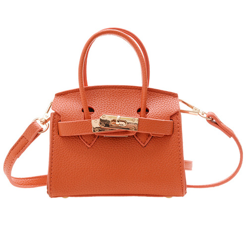Children's handbag internet celebrity fashion mini girls decorative PU coin purse Korean style foreign style simple solid color crossbody bag