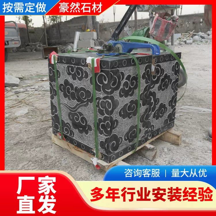 源头发货青石柱基石石雕小型柱墩石 仿古做旧石墩柱顶石装饰摆件