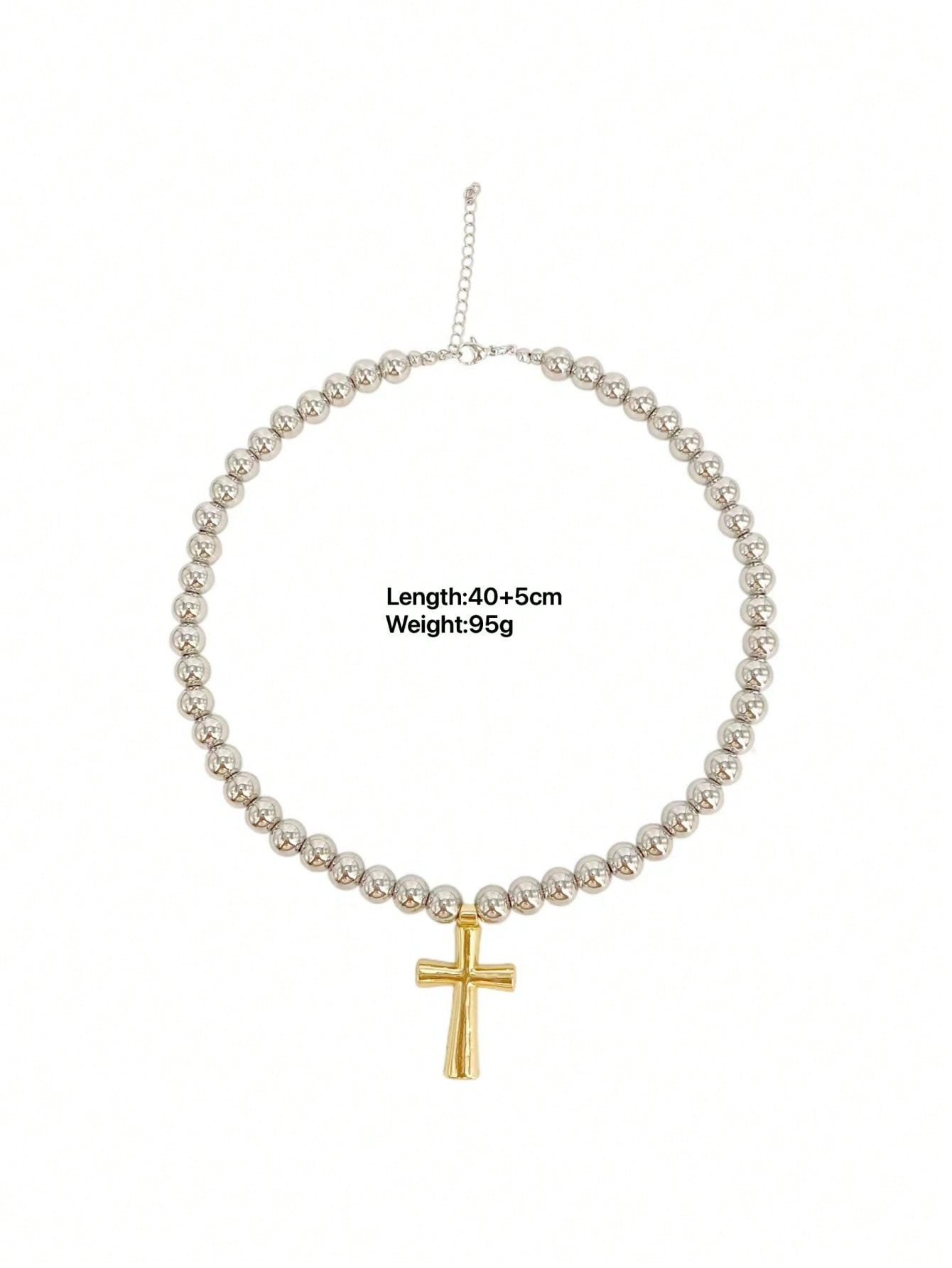 Cross Pattern Women's Gender Copper Gold Plated Plating Cross Pendant Necklace