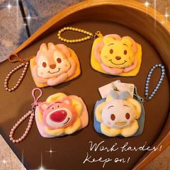 New cute pearl chain candy color coin purse ID card bag school bag pendant flower animal head student wallet