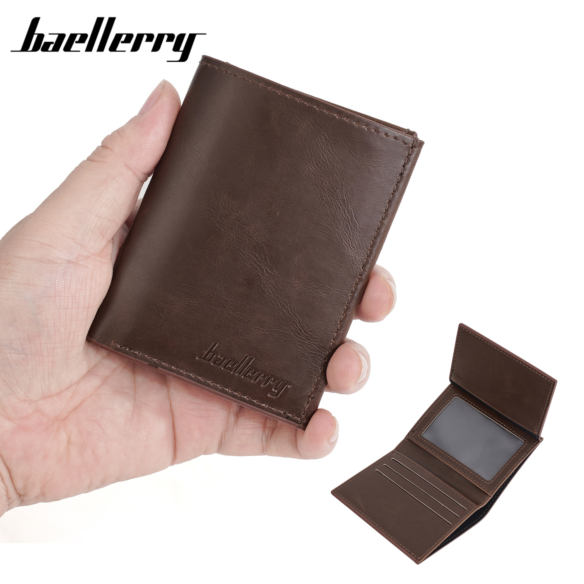 baellerry Men's Short Wallet Retro Multi-Card Wallet for Youth Multi-Functional Advanced Sense Card Bag