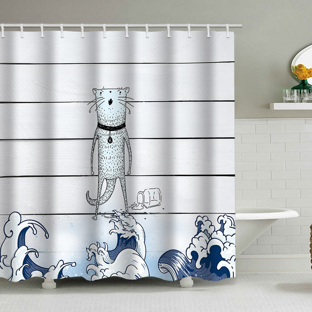 나무판 파란 고양이