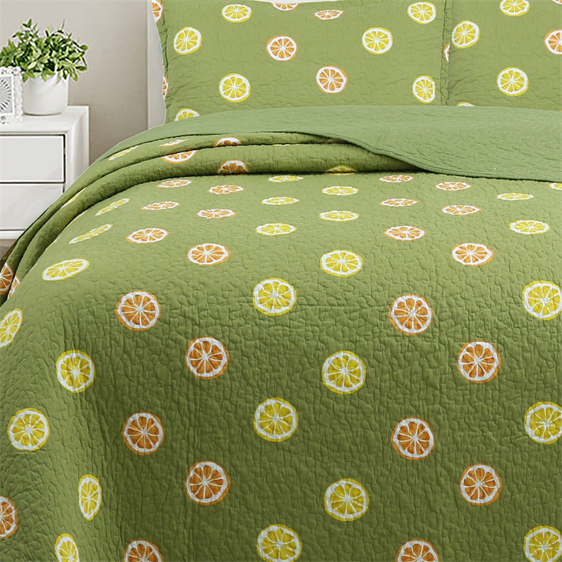 Quilted Bedding Set - Pure Cotton Embroidered Summer Quilt_voghion.com