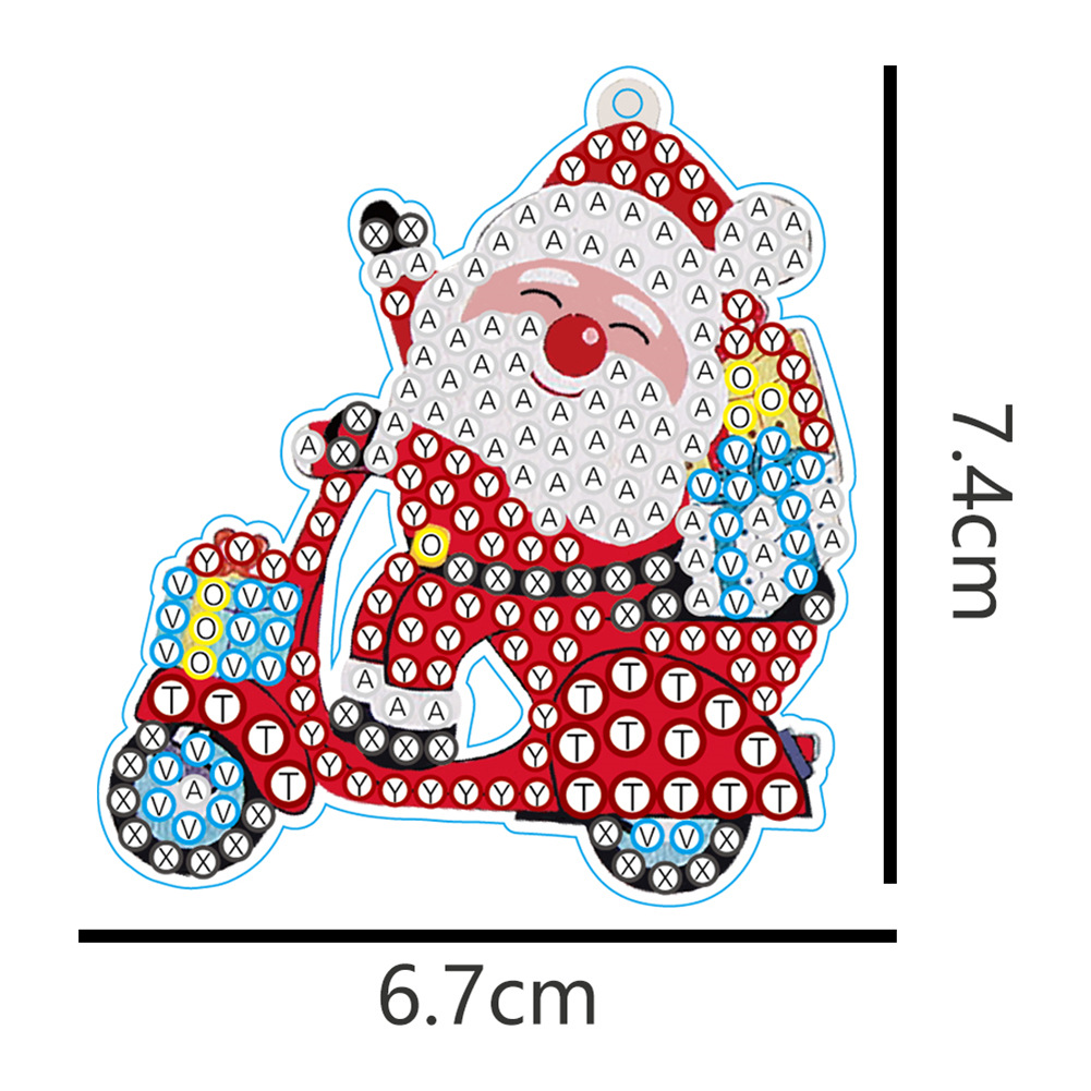 Navidad trineo Santa Claus llavero diamante pintura DIY diamante brillante especial-en forma de diamante traje de dibujos animados