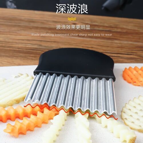 German food-grade stainless steel wavy-toothed wolf kitchen cutting tool ripple-style potato knife sticky mouse board