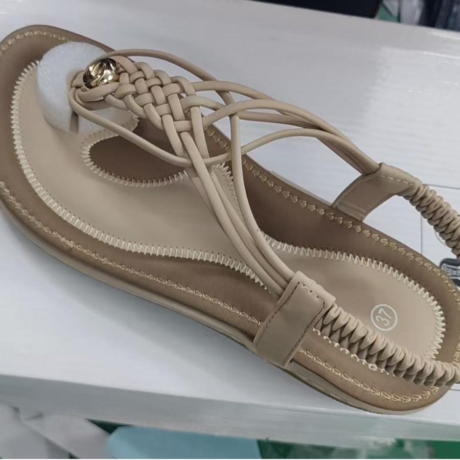 8848 Bohemian European and American Amazon Sandals for Women Cross-Border Woven Large Size Women's Shoes Flat Shoes Roman Flat Heel