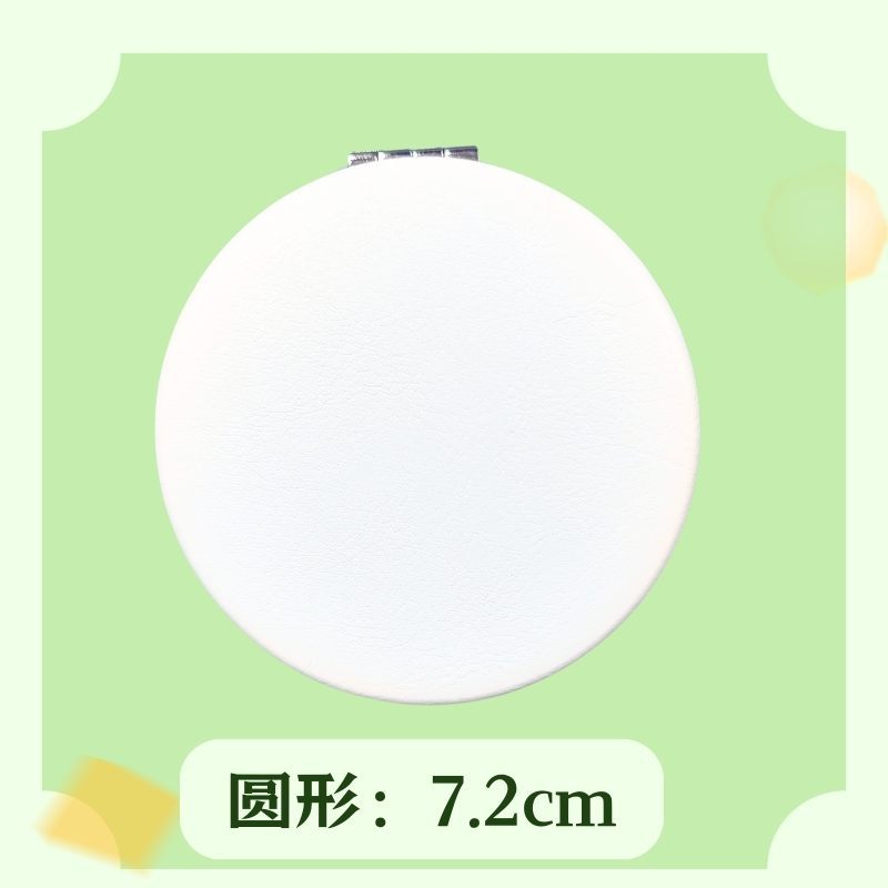 Espejo de maquillaje de cuero personalizado plegable portátil de doble cara mini pequeño espejo personalizado logotipo de dibujos animados alrededor del regalo