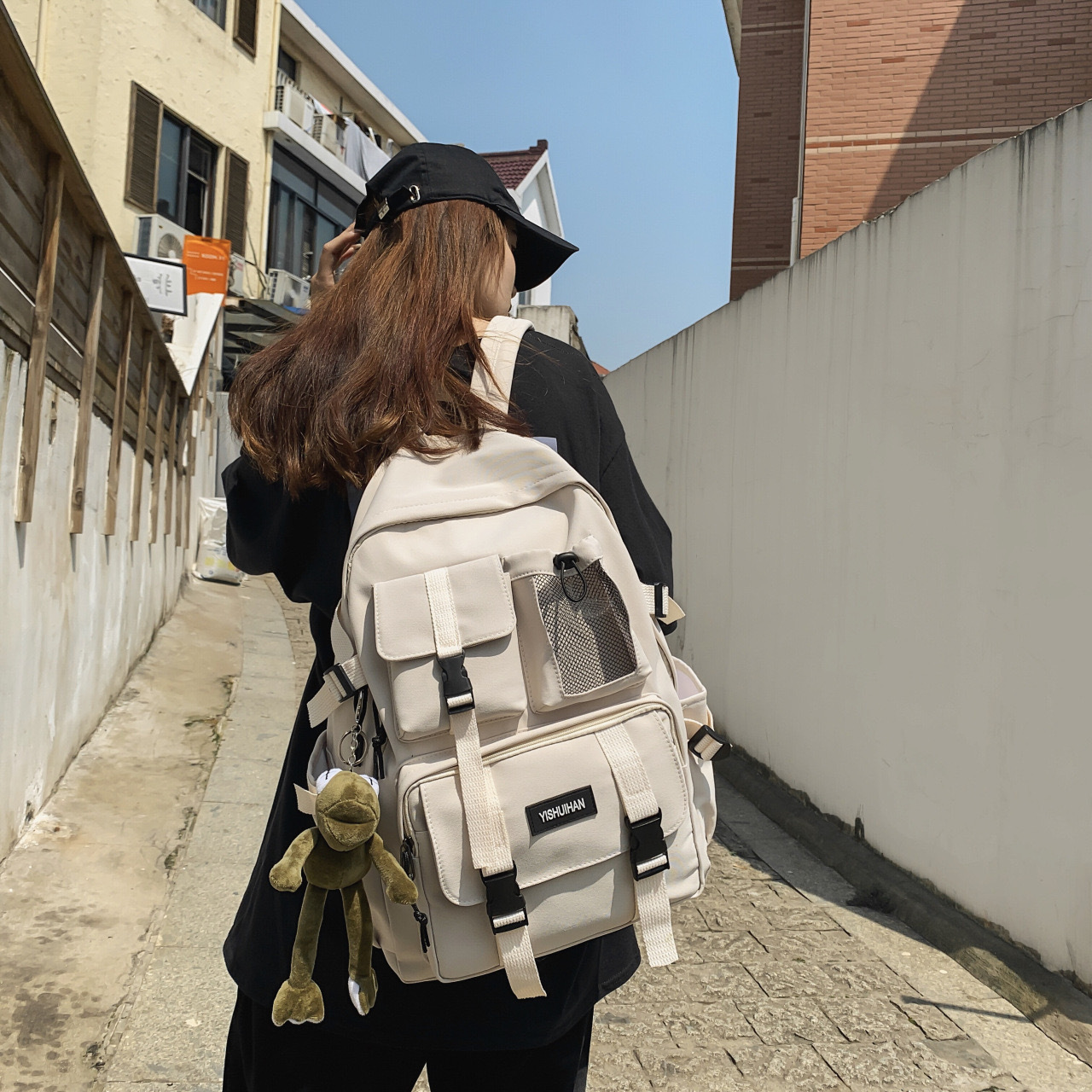 Mochila de mujer 2022 nuevo estilo coreano de gran capacidad estudiante de secundaria mochila de viaje de moda casual de los hombres