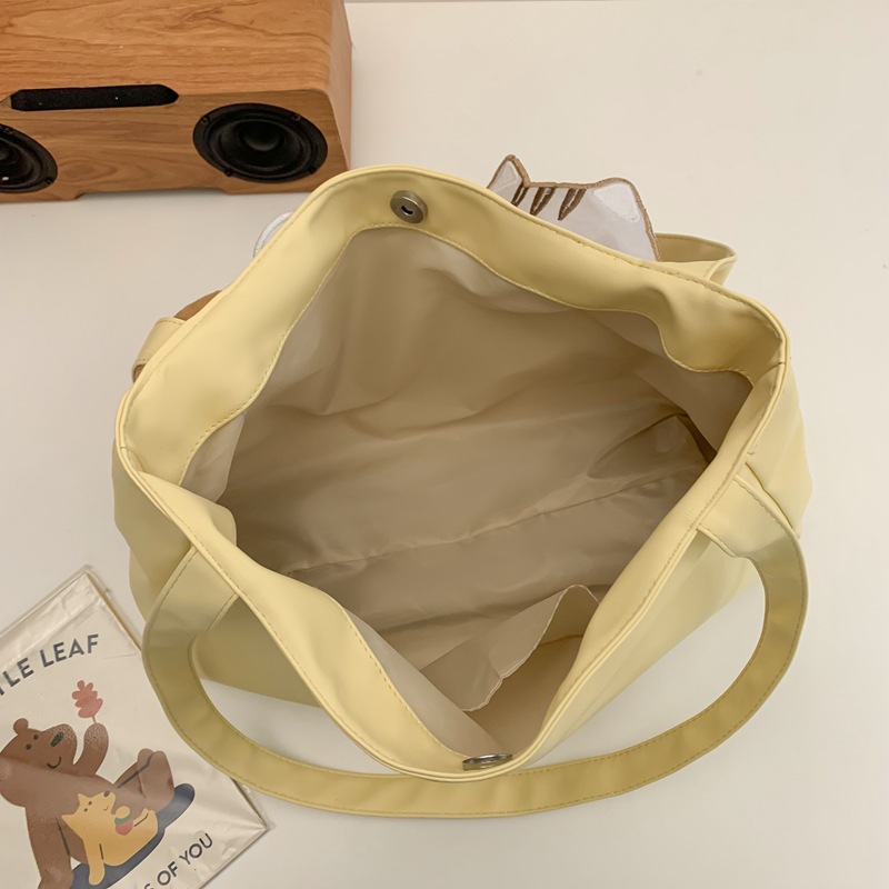 Large capacity cat for women 2024 new ins versatile cartoon shoulder student class tote bag_voghion.com