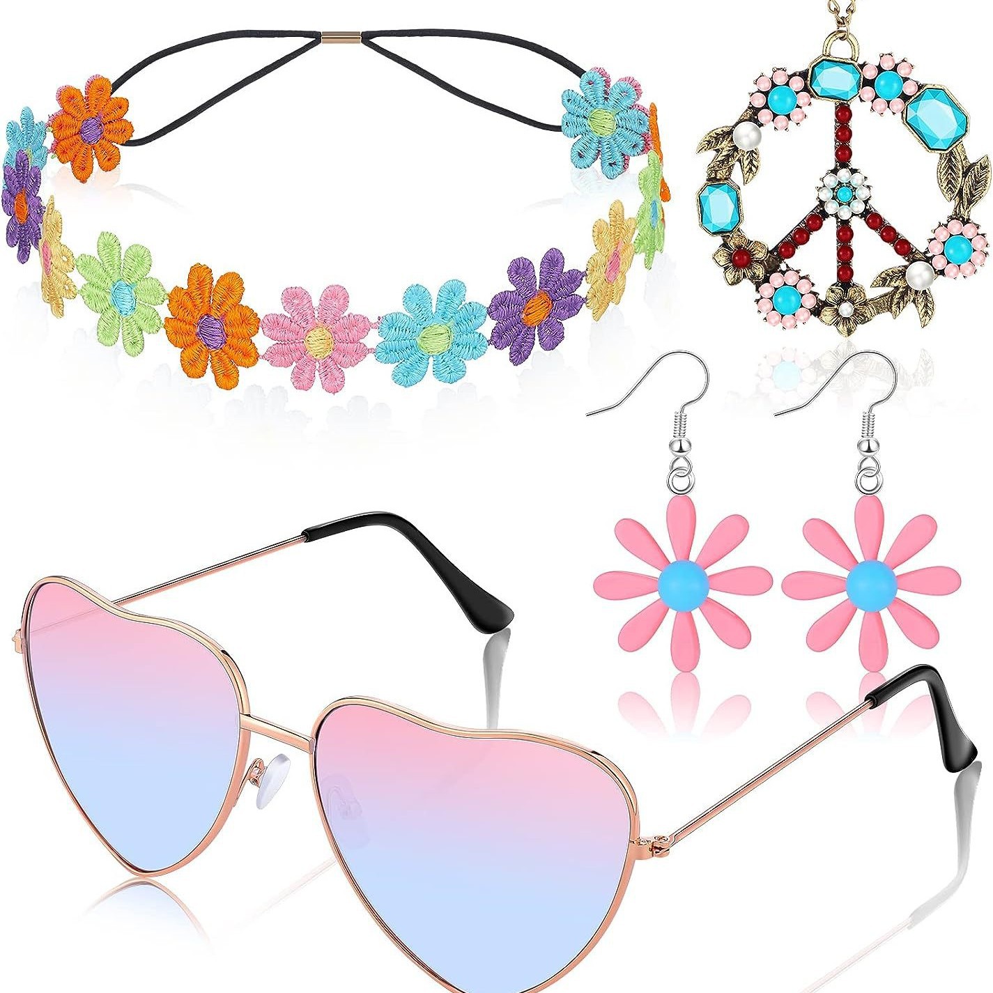 Cosplay de fiesta de carnaval de la década de 1960, traje de fiesta hippie europeo y americano, traje de talismán de paz