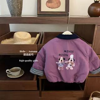 【甜品起司】厨师饼饼韩系女宝宝卡通可爱夹棉外套夹克棉服防寒