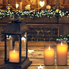 现货10键遥控灰色玻璃杯摇摆蜡烛灯led电子蜡烛灯婚庆家居装饰