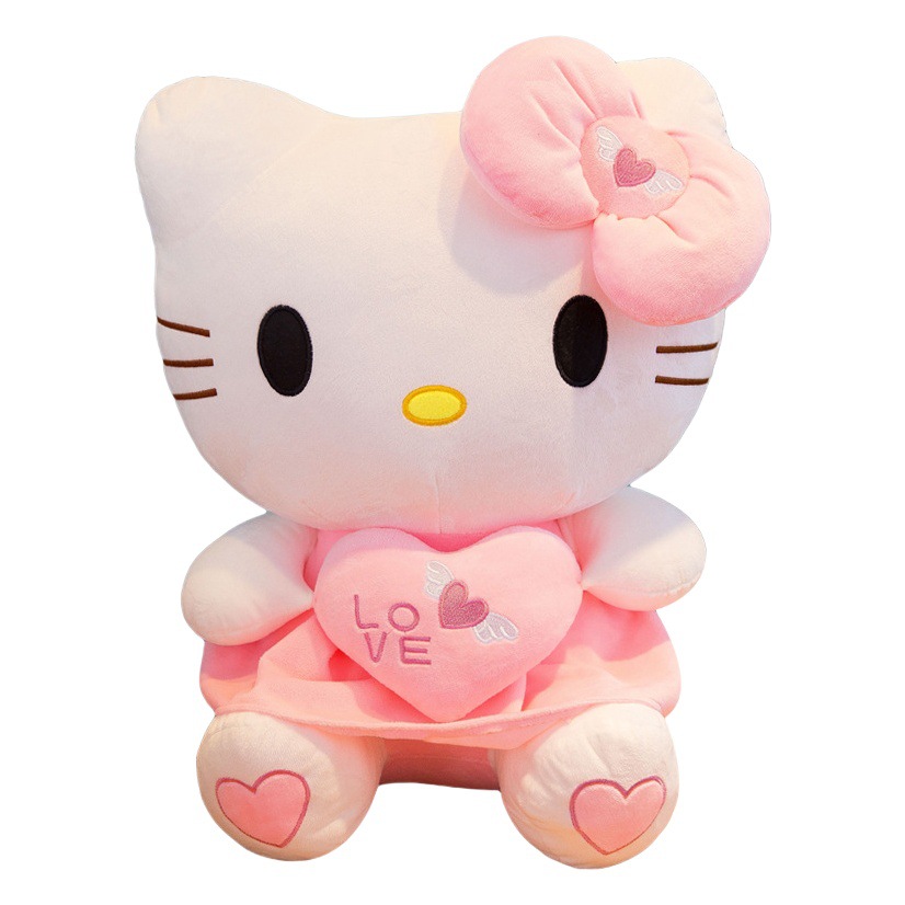 Muñeca de peluche KT Cat nueva, abrazando un corazón, ángel, muñeca de trapo, almohada para abrazar, regalo para chicas, muñeca de máquina de garra image 1