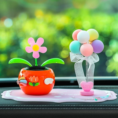Creative Net red car: Car ornaments - upgraded-sunflower-red-balloon-pink-pad