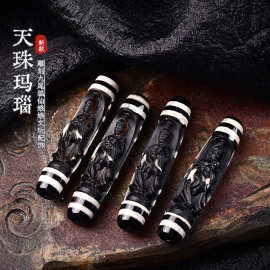 批发天珠玛瑙雕刻九尾狐仙娘娘文玩配饰吊坠挂件配件锁骨链复古民