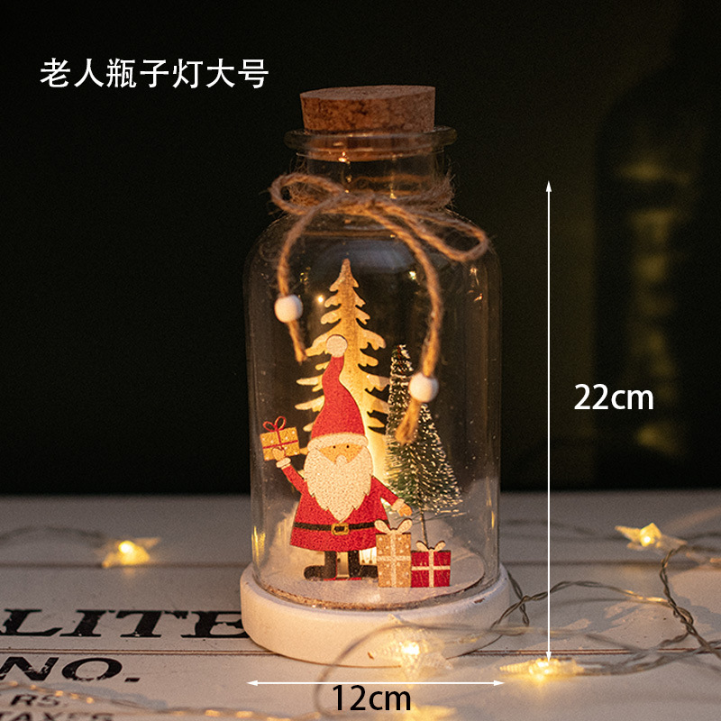 Nuevos productos transfronterizos de vidrio luminoso lámpara de noche cuerda de cáñamo para los ancianos regalos de escritorio decoración de colgante de micro paisaje