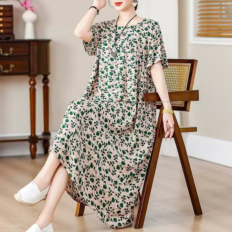 Летнее длинное платье, корейский стиль, plus size, миди