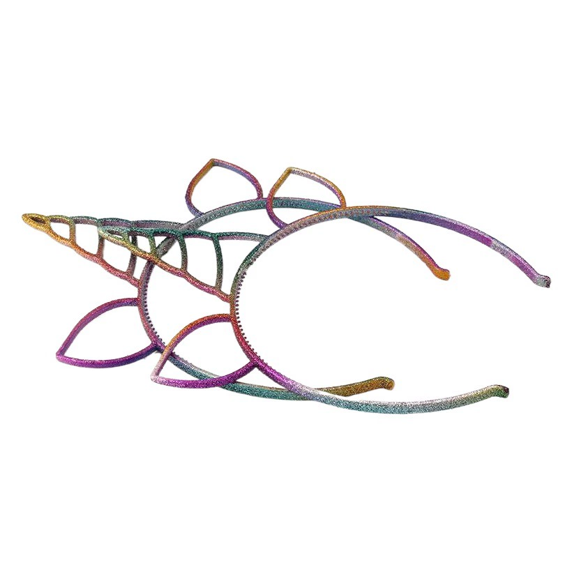 Повязка на голову с ушками единорога, популярная в Европе и Америке, из пластиковой смолы, с блестками, модные аксессуары для волос, напрямую с фабрики.