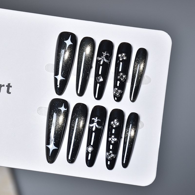 Uña hecha a mano de Europa y los Estados Unidos, joyas de uñas ultra largas, productos terminados transfronterizos, 10 piezas de uñas, parches de alta calidad al por mayor