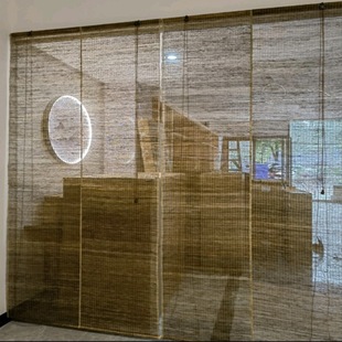Roller Blinds Chinese Tea Room Retro Zen Blackout Curtains Screen Partition Curtains Decorative Linen Curtain Fabric Summer