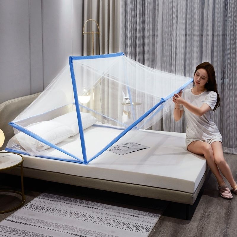 Mosquiteros plegables para uso doméstico sin instalación, almacenamiento retráctil, conveniente para abrir y usar en el dormitorio superior e inferior.