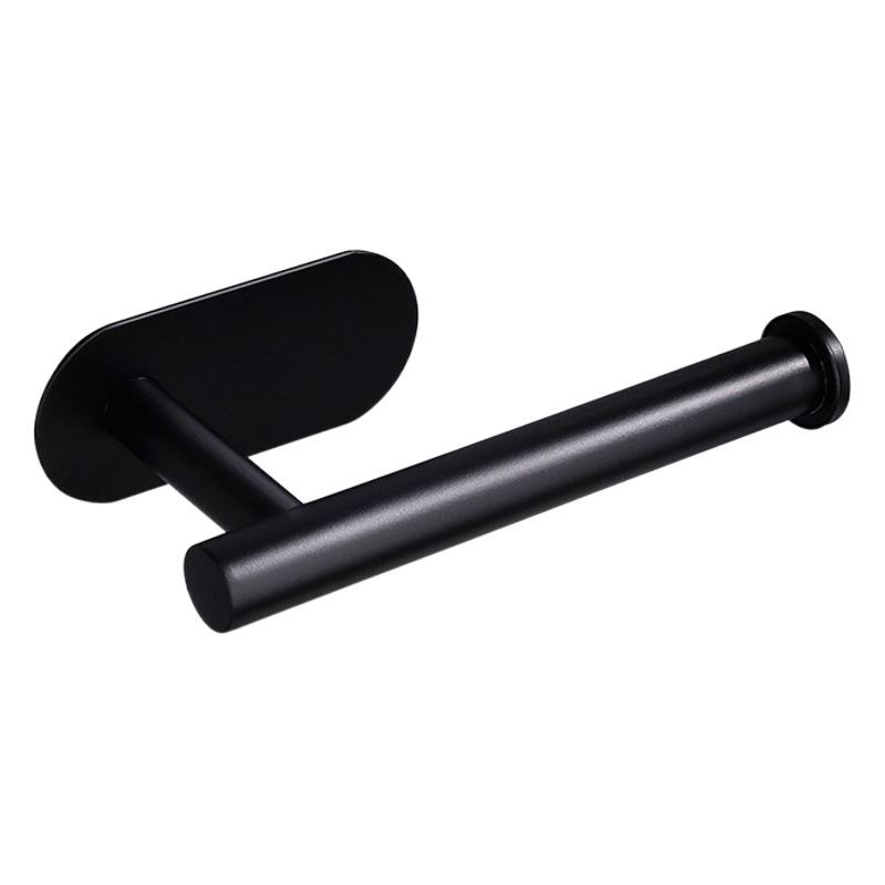 Baño Baño Soporte de toallas de papel de acero inoxidable Soporte de rollo de papel de baño sin perforación Soporte de papel higiénico de pared negro transfronterizo