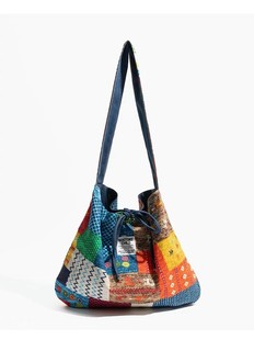Genuine retro double-sided shopping bag, denim ethnic one-shoulder bag, shoulder bag, boho style