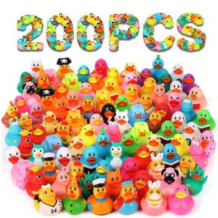 Amazon's Hot-Selling 50 Mixed Vinyl Little Yellow Duck Squeaking Safe Non-Toxic Water Toy Bath Toy Duck