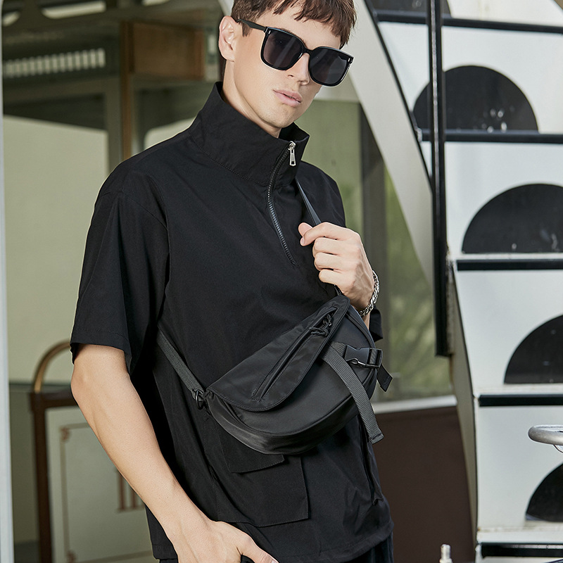 New simple and stylish cross-border shoulder bag, casual outdoor men's crossbody chest bag, portable sports storage backpack for men