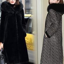 妈妈新款水貂绒外套女皮草外套连帽清仓两面穿进口貂皮大衣双面冬
