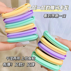 Xixi Biscuit Macaron Cushion Powder Puff Expands When Wet, Soft and Chewy Q-Touch Foundation Base, Non-Flaking, Set of 6