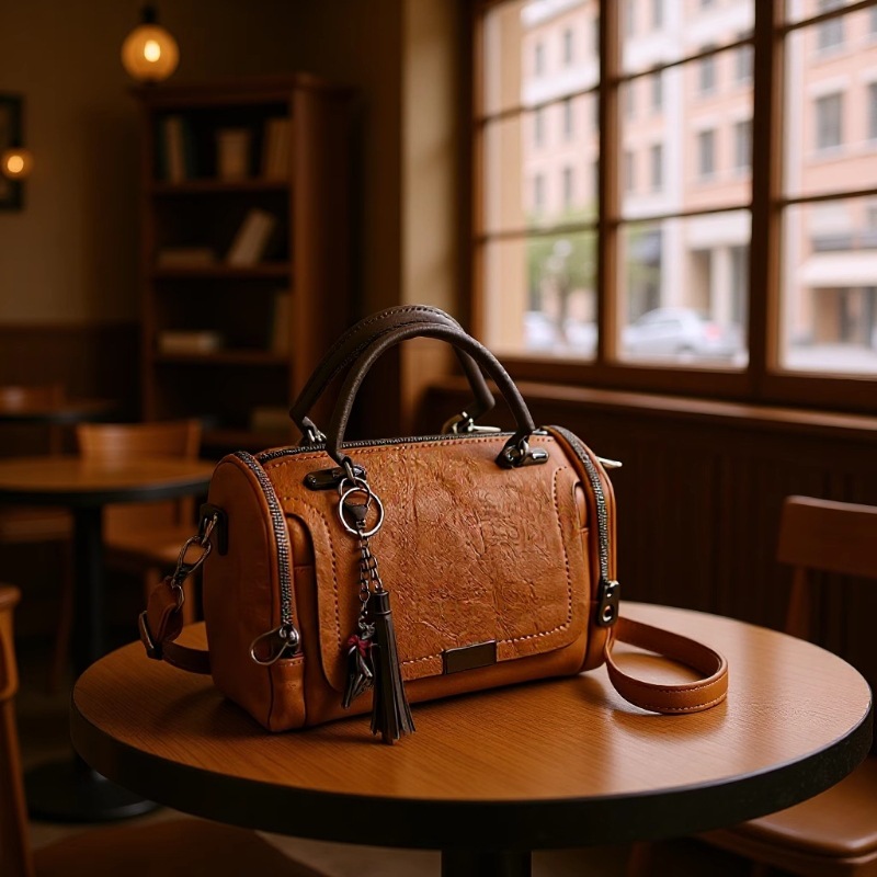 New Korean Style Versatile Retro Fashion Single Shoulder Crossbody Bag For Women, Large Capacity Boston Pillow Handbag