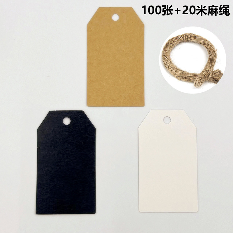 Trapezoidal 4*7cm Blank Tag Product Label Clothing Tag Baking Packaging Tag Kraft Paper Decorative Card