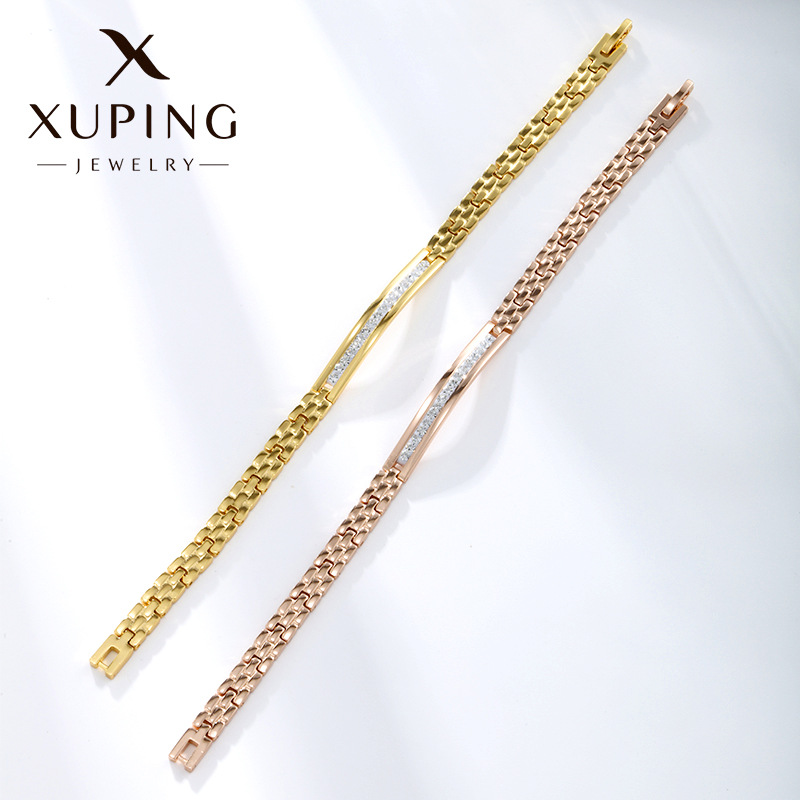 Xuping joyería de moda trapezoidal diamantes pulsera de aleación de cobre comercio exterior personalidad punk alta sensación joyería al por mayor mujeres