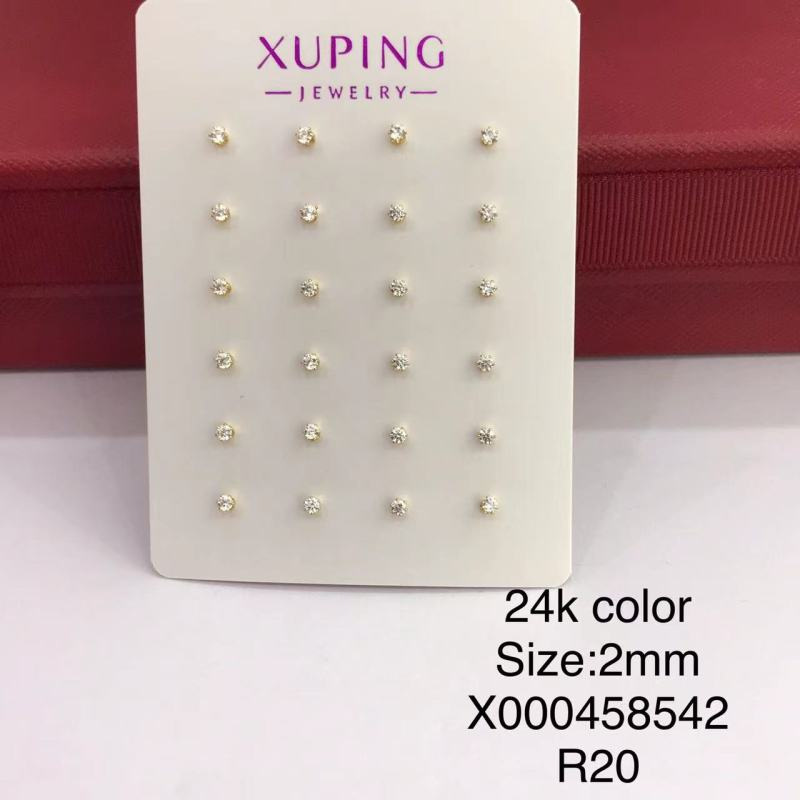 Pendientes de botón con circonita de aleación – joyería minimalista en color dorado unisex