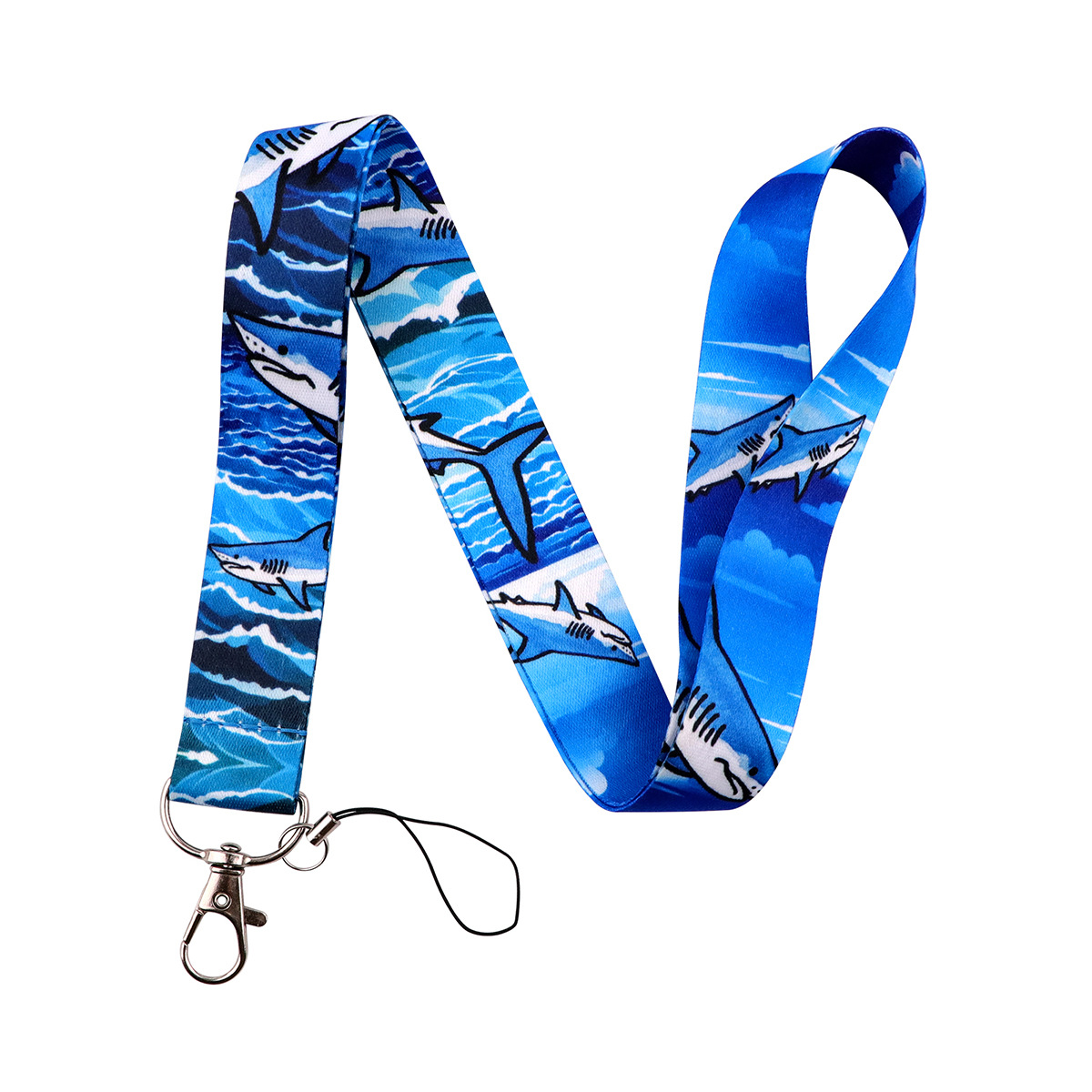 Tiburón ballena delfín teléfono móvil cordón titular de la tarjeta de doble cara tarjeta de autobús tarjeta de estudiante Certificado de exposición anti-perdido titular de la tarjeta de estuche rígido