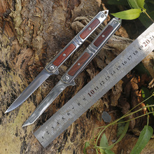 红檀木柄 新款迷你神笔小刀 户外随身便携带高硬度折叠刀