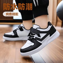 2025春夏秋款国潮儿童小白鞋校园白色板鞋女童男童运动鞋皮面舒适