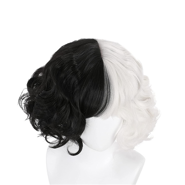 side fringe Bangs Types Masquerade Occasion Women's Exaggerated Masquerade High Temperature Wire Side Fringe Short Curly Hair Wigs
