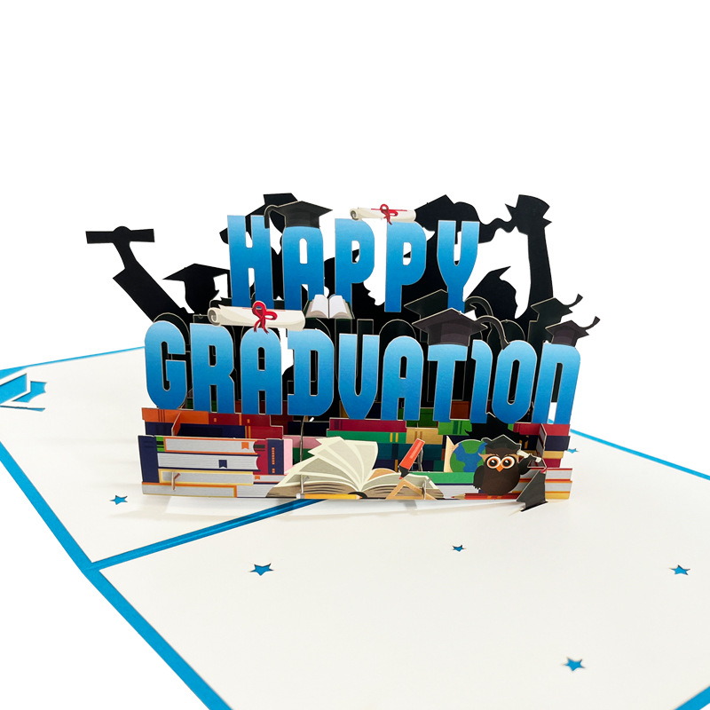 Owl Graduation 3D Stereoscopic Greeting Cards