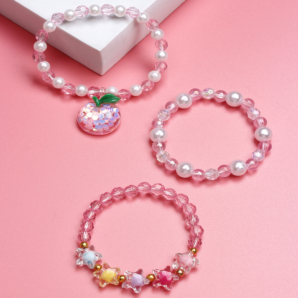 Simple Style Pentagram Apple Plastic Beaded Bracelets