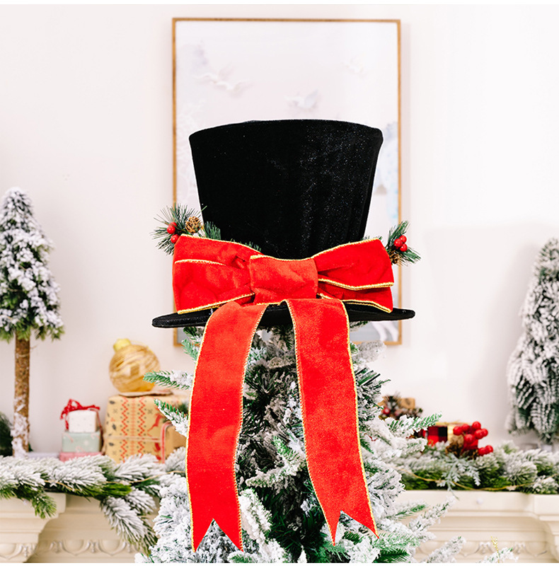 Weihnachtsdekoration Weihnachten Zylinder Bogen Baum Top Stern Urlaub Atmosphäre Weihnachten Baum Anordnung Requisiten_voghion.com