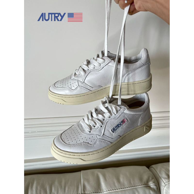 Autry White Shoes Women's EPT Autry Casual Shoes South Korea Niche Panda Retro Sports Board Shoes