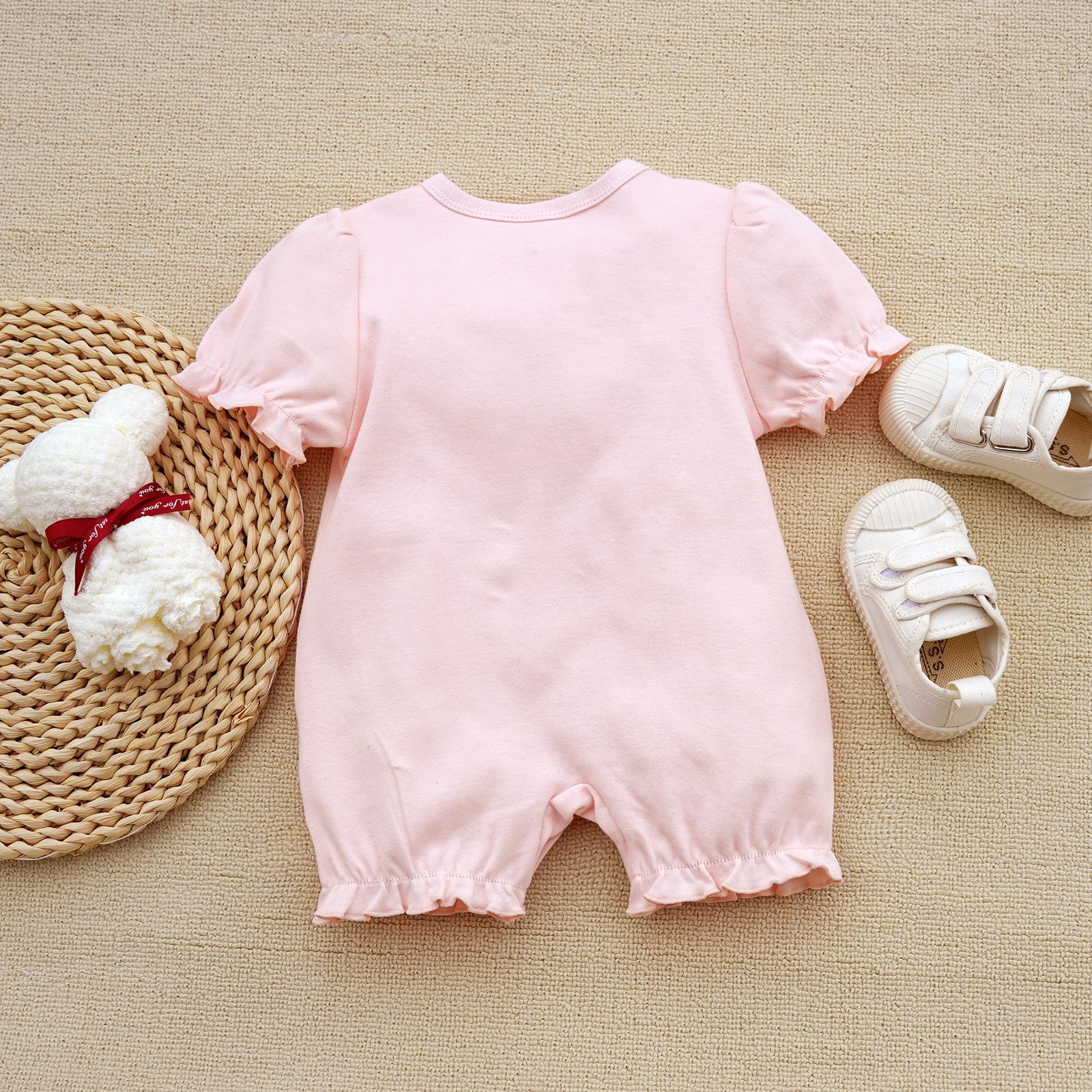 粉色大白兔平角短袖-2