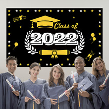 2022新款毕业季背景布 亚马逊毕业季横幅节日GRAD派对装饰背景布
