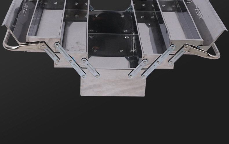 Stainless Steel Tool Box, Household Multi-Functional Hardware Three-Layer Folding Car Repair Storage Box